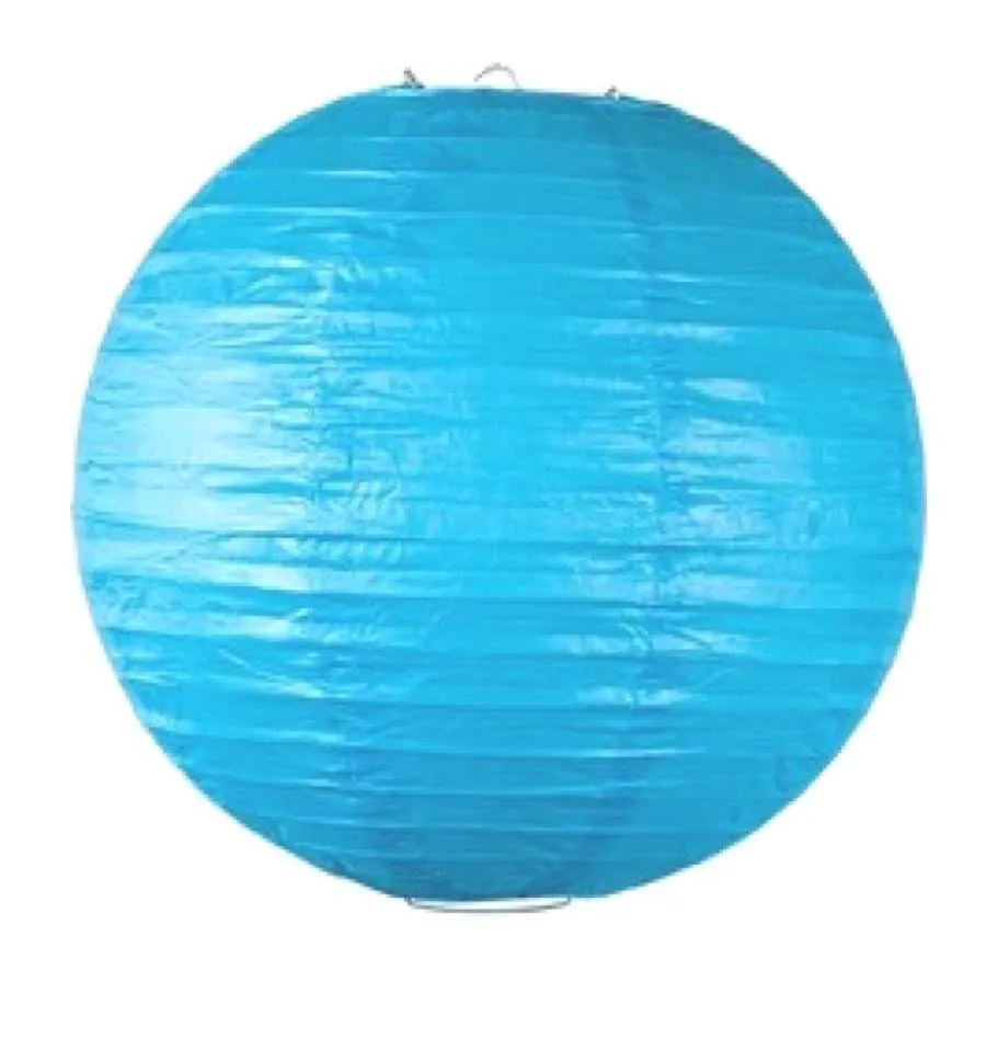 Turquoise Round Paper Lantern with LED light / no led light