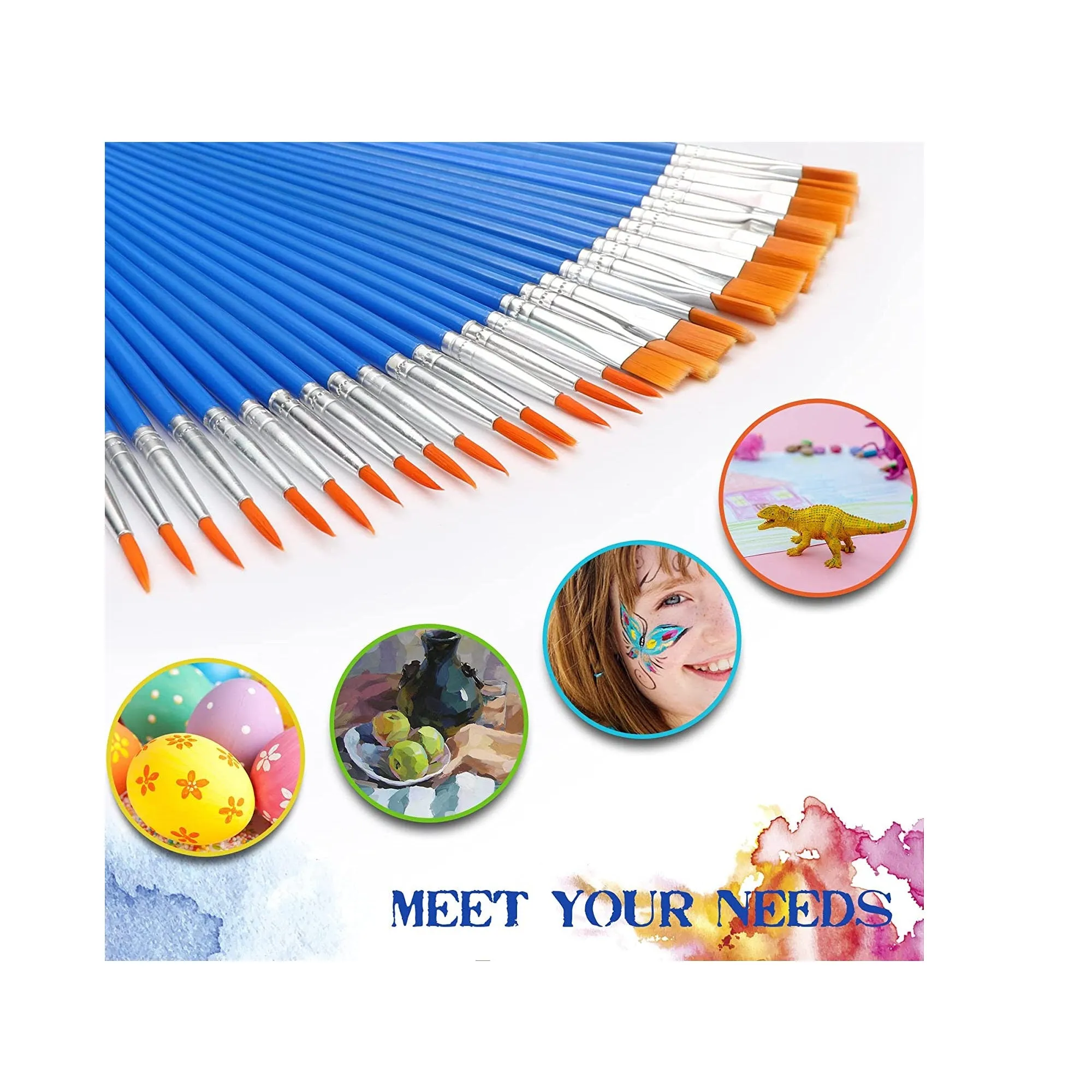 UPINS 30 Pcs Paint Brushes | Small Brush Bulk for Detail Painting