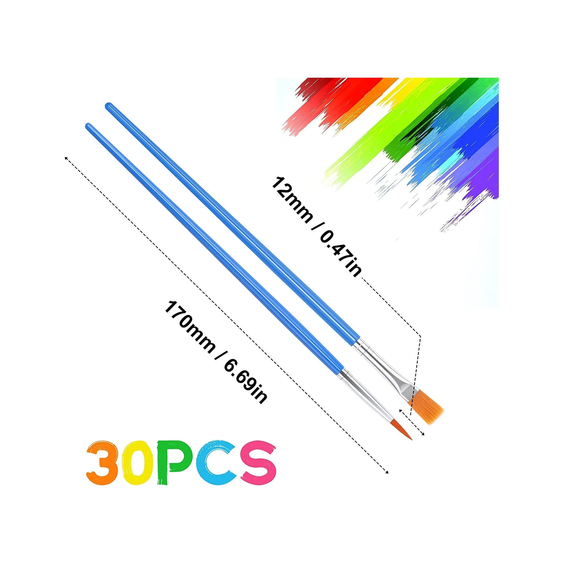 UPINS 30 Pcs Paint Brushes | Small Brush Bulk for Detail Painting