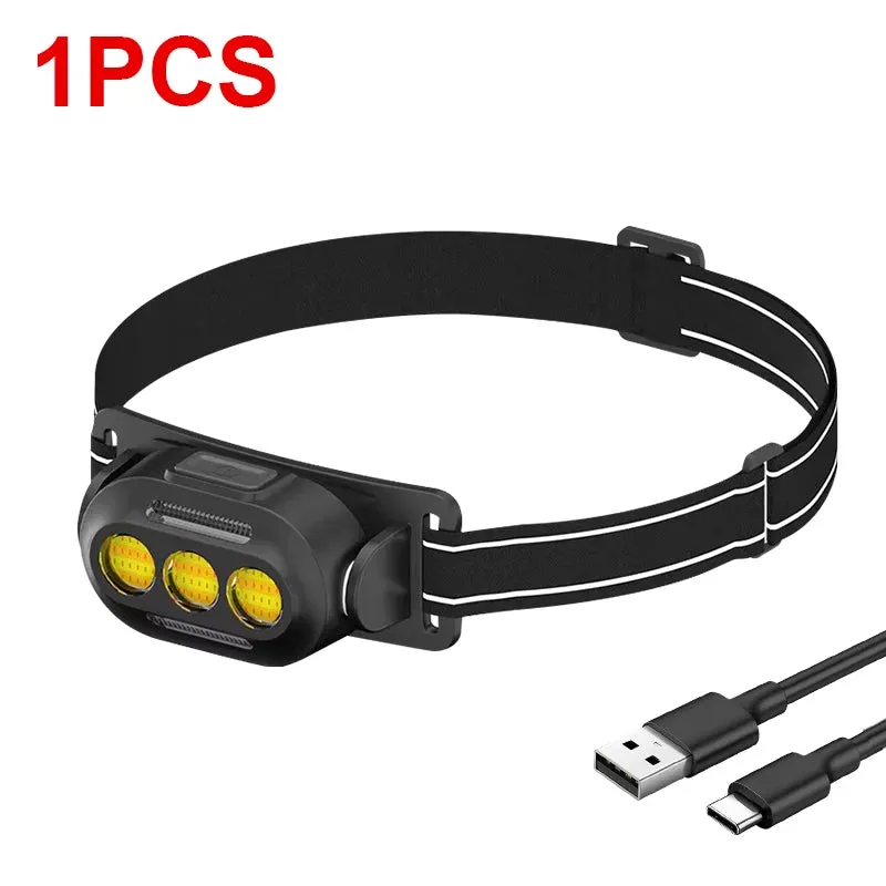 USB Rechargeable LED Sensor Headlamp XPE COB Headlight Led Head Torch Camping Search Light Head Flashlight for Fishing Lantern