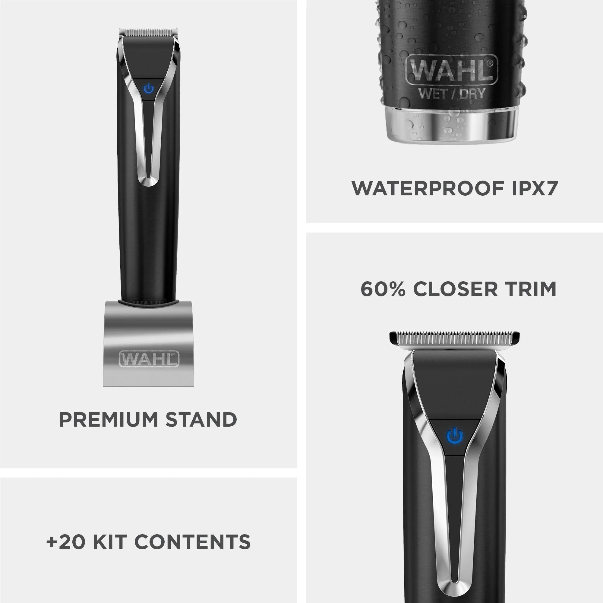 Wahl Waterproof Lithium-Ion Stainless Steel Grooming Kit (Black)