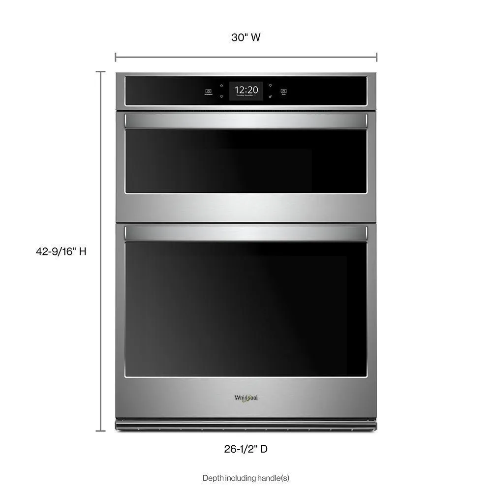 Whirlpool WOC75EC0HS 6.4 cu. ft. Smart Combination Convection Wall Oven with Air Fry, when Connected