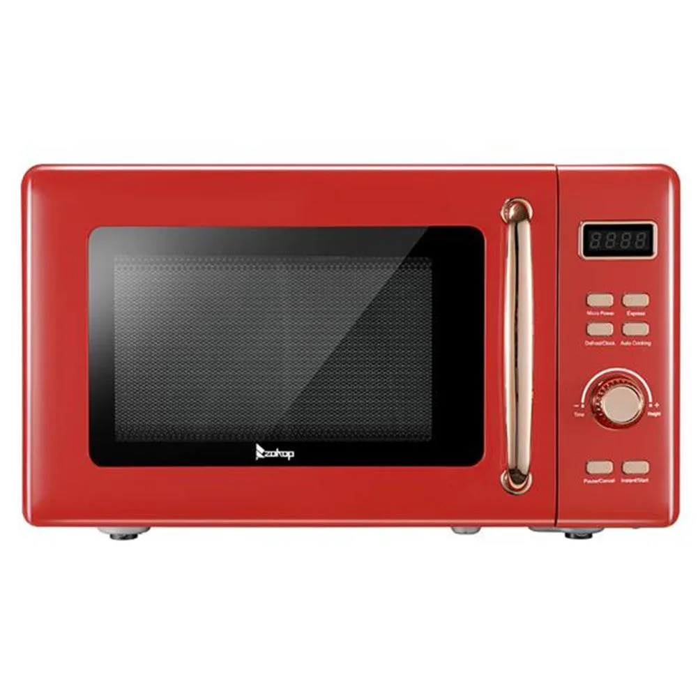 ZOKOP 20L Retro Microwave Oven with Cold Rolled Plate Red